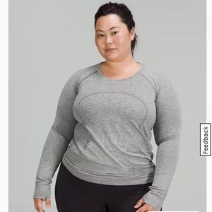 Lululemon Swiftly Tech Long Sleeve Shirt 2.0 reg length size 12 grey